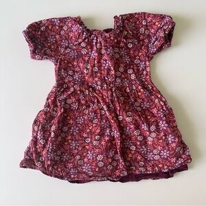 Cat & Jack Burgundy and Orange Floral Peasant Dress